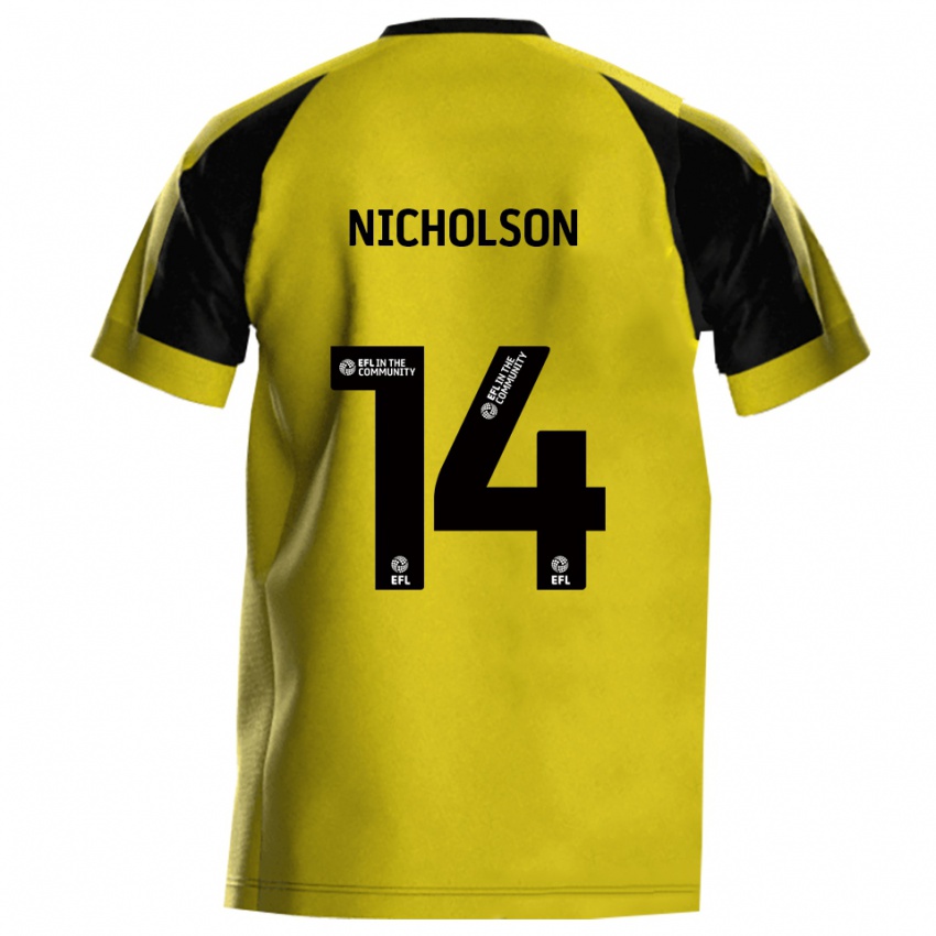 נשים Charlie Nicholson #14 צהוב אפור ג'רזי ביתית 2025/26 חולצה קצרה