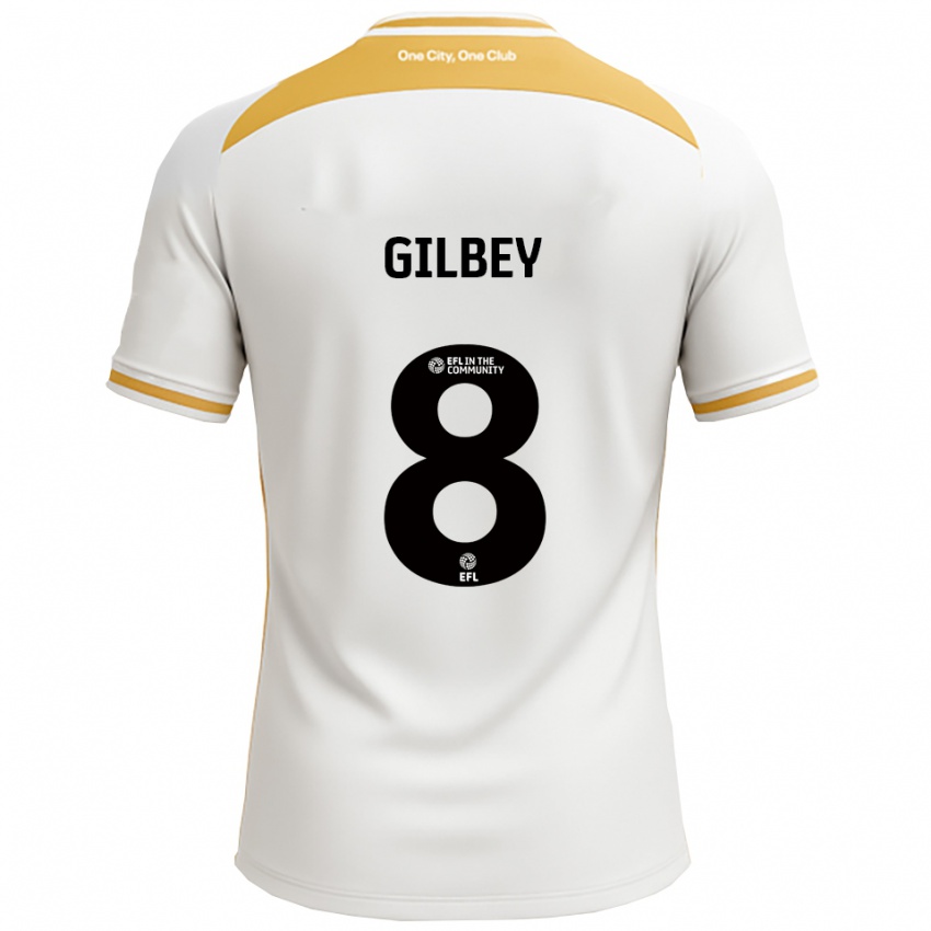 נשים אלכס גילבי #8 לבן זהב ג'רזי ביתית 2025/26 חולצה קצרה