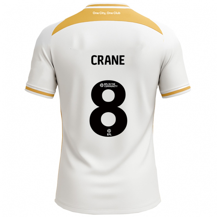 נשים Max Crane #8 לבן זהב ג'רזי ביתית 2025/26 חולצה קצרה