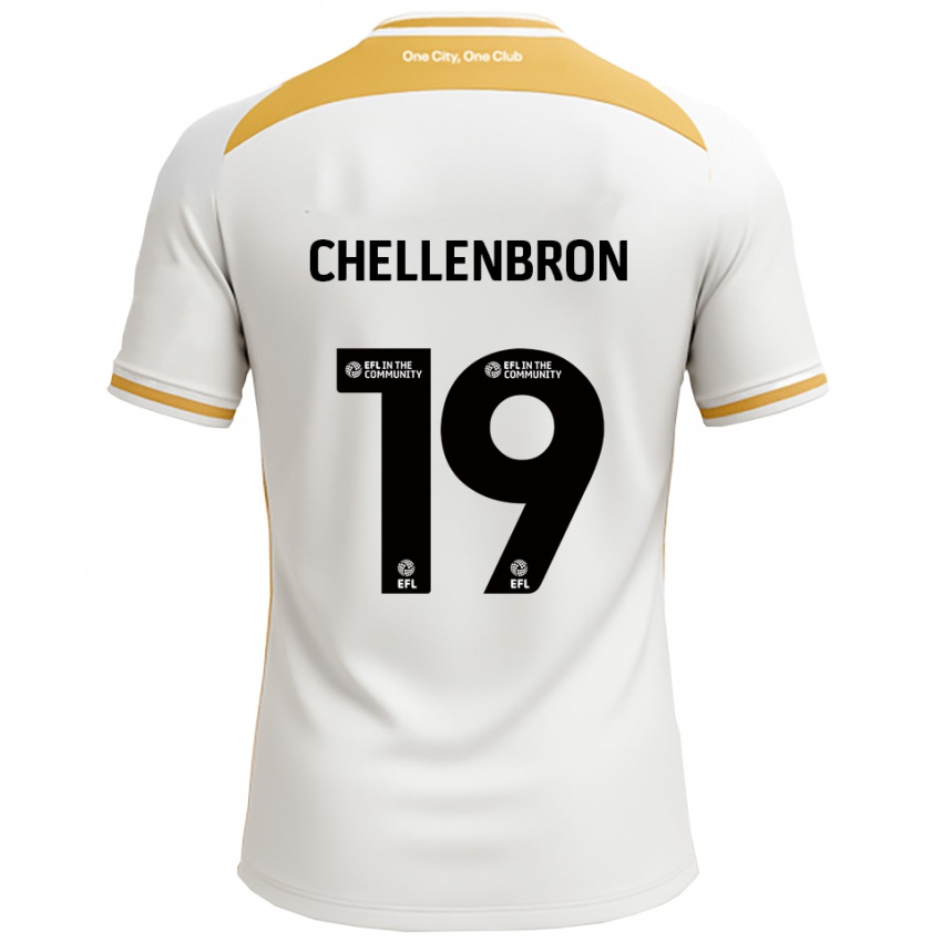 נשים Katie Chellenbron #19 לבן זהב ג'רזי ביתית 2025/26 חולצה קצרה