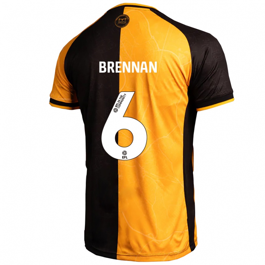 נשים קירן ברנן #6 צהוב שחור ג'רזי ביתית 2025/26 חולצה קצרה