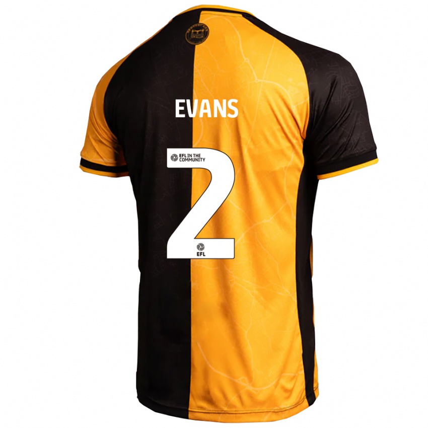 נשים קמרון אוונס #2 צהוב שחור ג'רזי ביתית 2025/26 חולצה קצרה