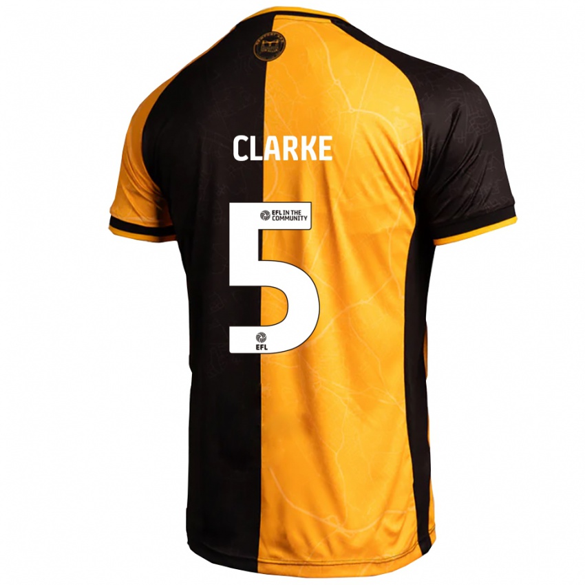 נשים James Clarke #5 צהוב שחור ג'רזי ביתית 2025/26 חולצה קצרה