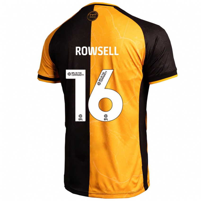 נשים Declan Rowsell #16 צהוב שחור ג'רזי ביתית 2025/26 חולצה קצרה