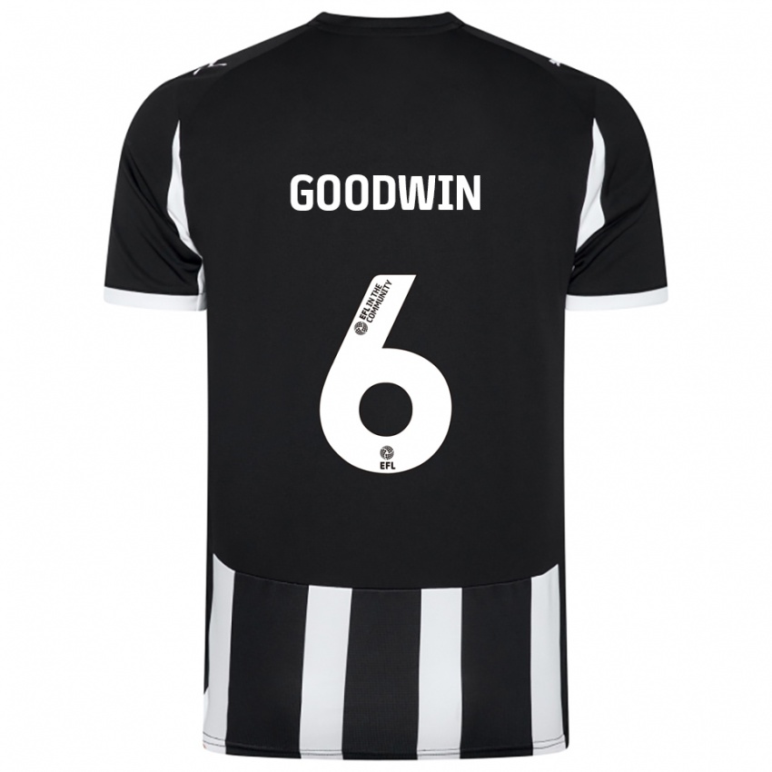 נשים Alfie Goodwin #6 שחור לבן ג'רזי ביתית 2025/26 חולצה קצרה