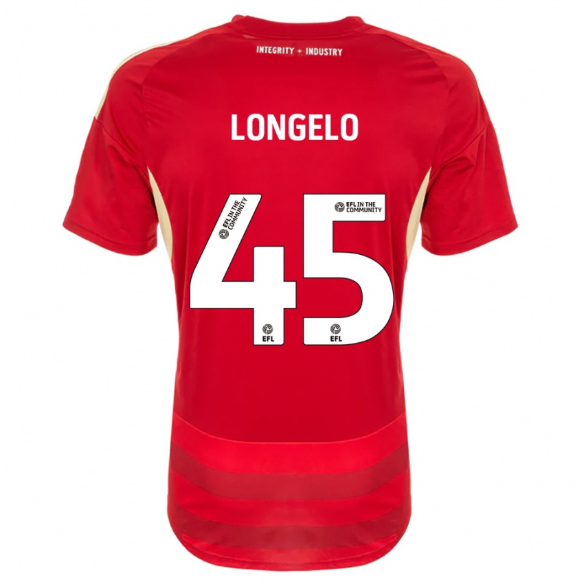 נשים Rosaire Longelo #45 אדום לבן ג'רזי ביתית 2025/26 חולצה קצרה