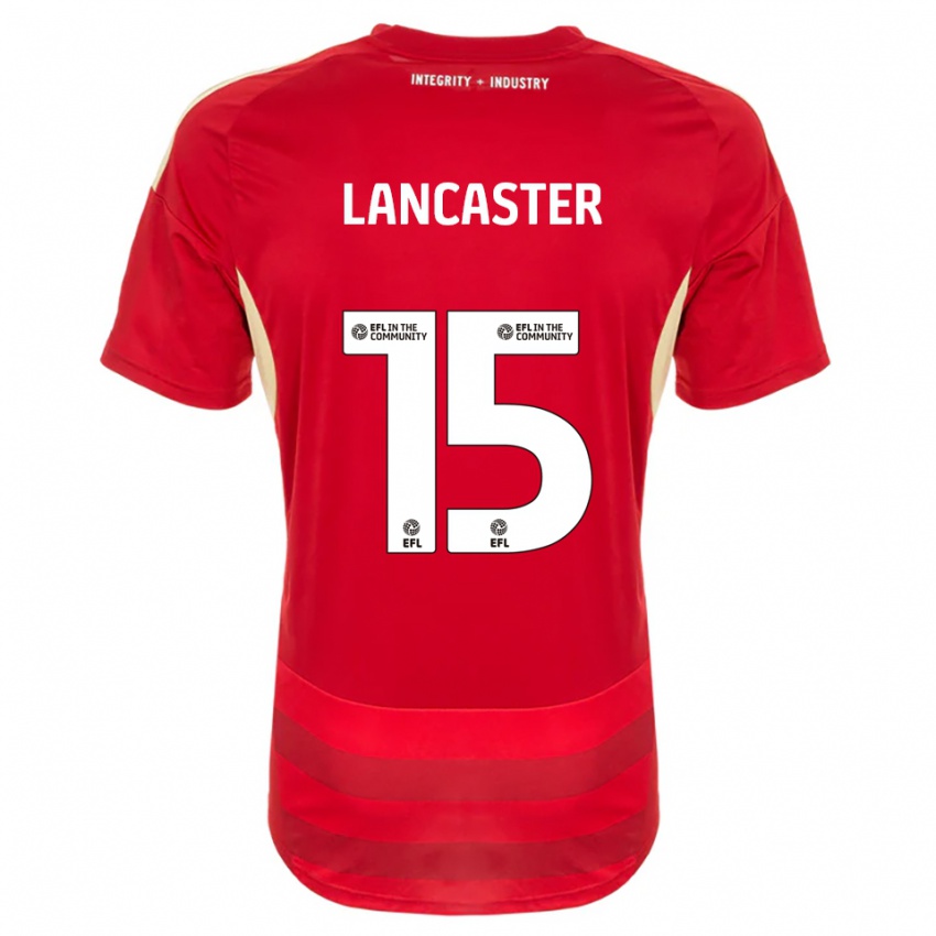 נשים Darcy Lancaster #15 אדום לבן ג'רזי ביתית 2025/26 חולצה קצרה