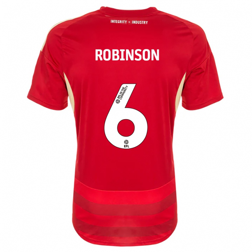 נשים לילי רובינסון #6 אדום לבן ג'רזי ביתית 2025/26 חולצה קצרה