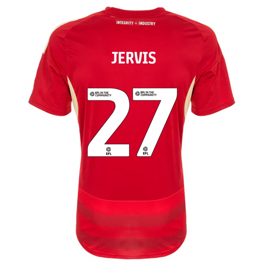 נשים Lizzie Jervis #27 אדום לבן ג'רזי ביתית 2025/26 חולצה קצרה