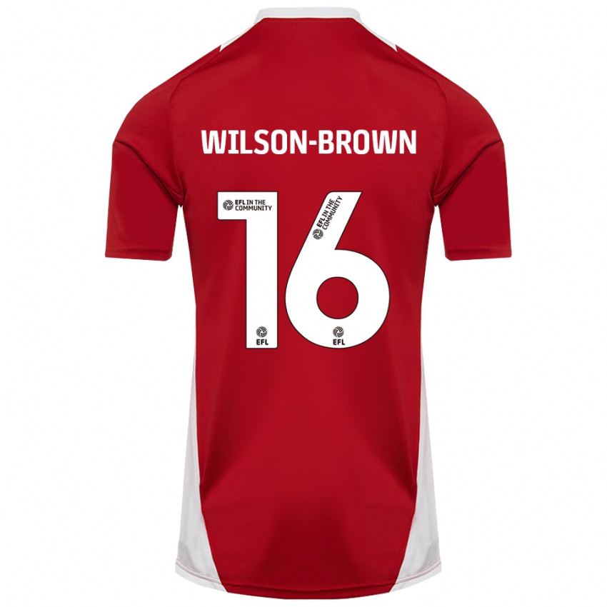נשים תומס ווילסון-בראון #16 אדום לבן זהב ג'רזי ביתית 2025/26 חולצה קצרה