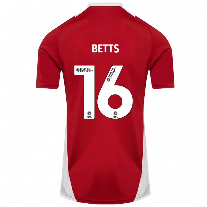 נשים Charlie Betts #16 אדום לבן זהב ג'רזי ביתית 2025/26 חולצה קצרה