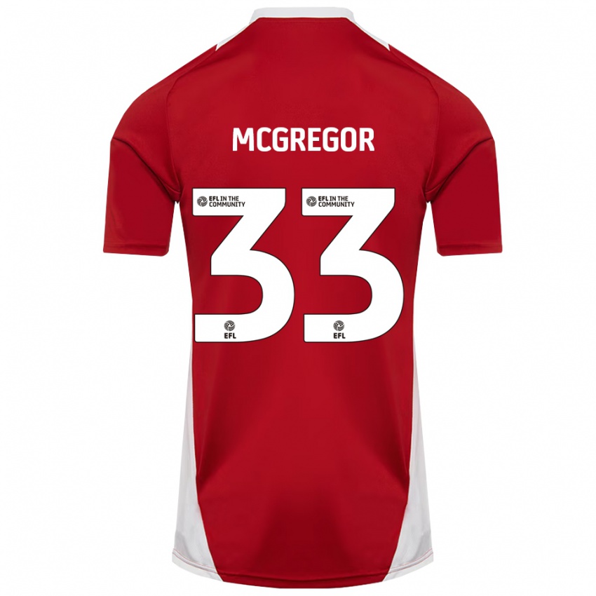 נשים ג׳ואל דייוויד מקגרגור #33 אדום לבן זהב ג'רזי ביתית 2025/26 חולצה קצרה