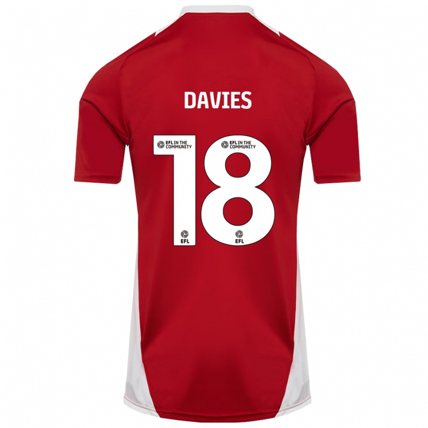 נשים Libby Davies #18 אדום לבן זהב ג'רזי ביתית 2025/26 חולצה קצרה