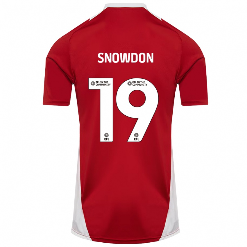 נשים Joe Snowdon #19 אדום לבן זהב ג'רזי ביתית 2025/26 חולצה קצרה