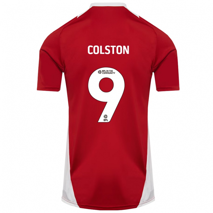 נשים Annie Colston #9 אדום לבן זהב ג'רזי ביתית 2025/26 חולצה קצרה