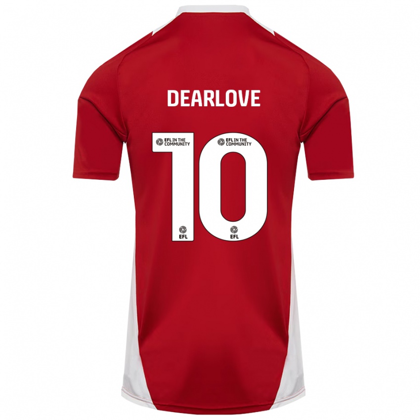 נשים Poppy Dearlove #10 אדום לבן זהב ג'רזי ביתית 2025/26 חולצה קצרה