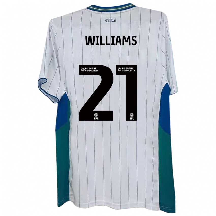 נשים Josh Williams #21 לבן ירוק כחול ג'רזי ביתית 2025/26 חולצה קצרה