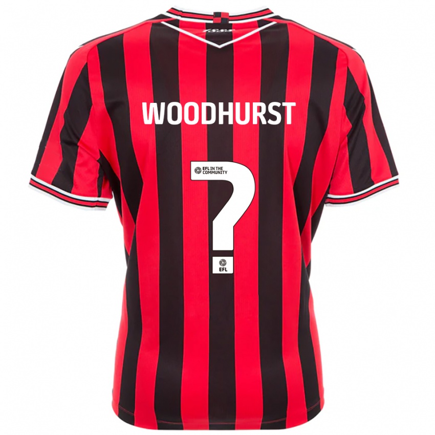 נשים Gurj Woodhurst #0 אדום שחור ג'רזי ביתית 2025/26 חולצה קצרה