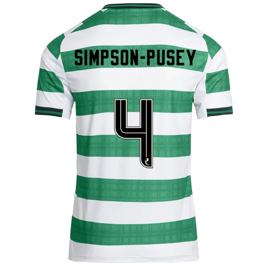 נשים ג'המאי סימפסון-פוסי #4 ירוק לבן ג'רזי ביתית 2025/26 חולצה קצרה