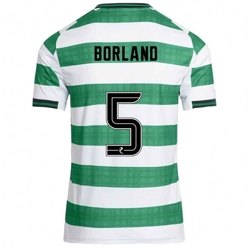 נשים היידן בורלנד #5 ירוק לבן ג'רזי ביתית 2025/26 חולצה קצרה