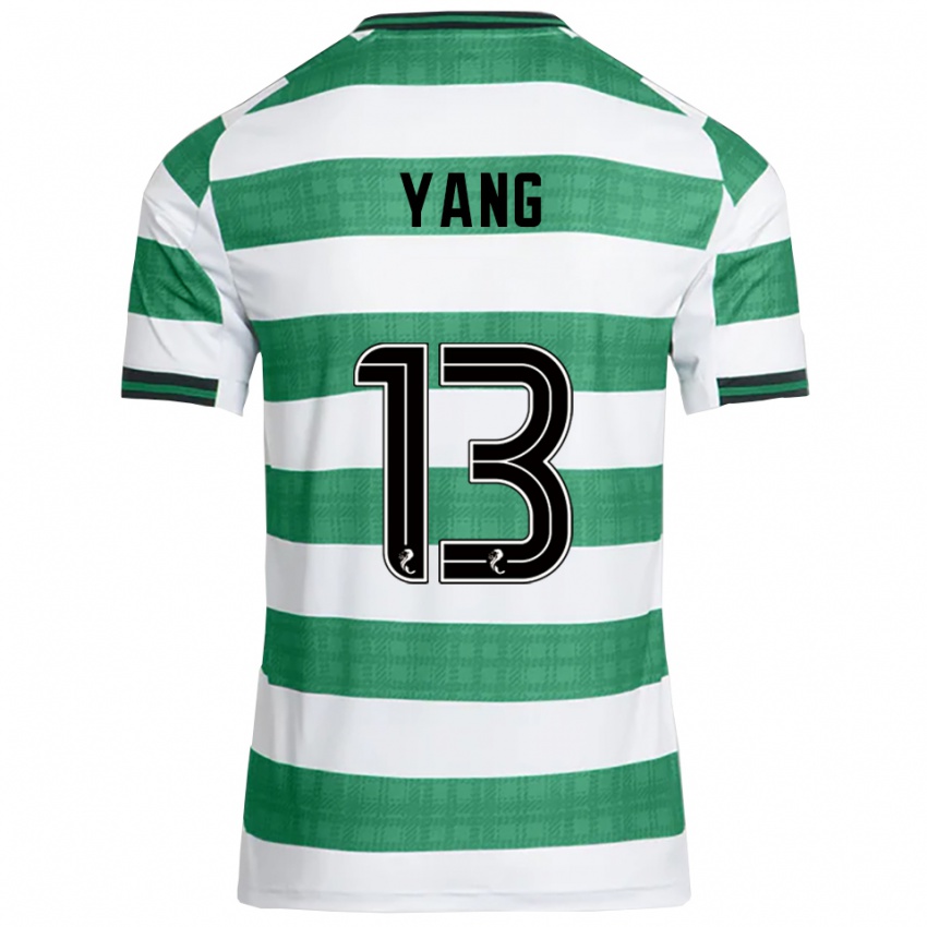 נשים יאנג היון-ג'ון #13 ירוק לבן ג'רזי ביתית 2025/26 חולצה קצרה