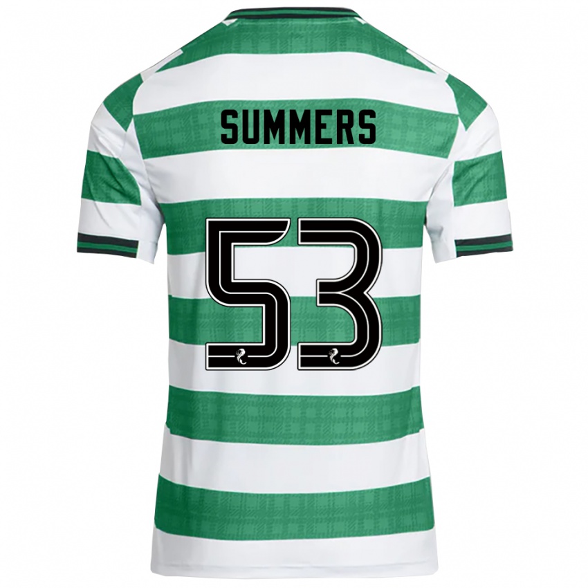 נשים בן סאמרס #53 ירוק לבן ג'רזי ביתית 2025/26 חולצה קצרה