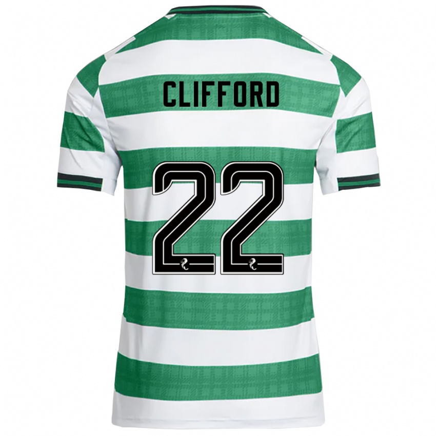 נשים לוסי אשוורת'-קליפורד #22 ירוק לבן ג'רזי ביתית 2025/26 חולצה קצרה