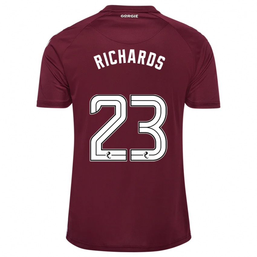 נשים Jackie Richards #23 בורדו לבן ג'רזי ביתית 2025/26 חולצה קצרה