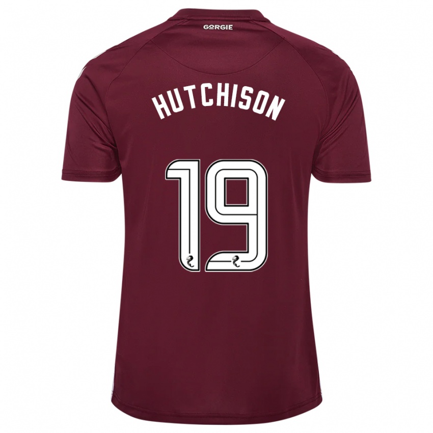 נשים ביילי האצ'יסון #19 בורדו לבן ג'רזי ביתית 2025/26 חולצה קצרה