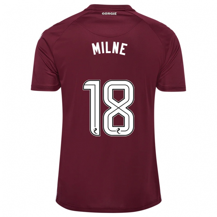 נשים Harry Milne #18 בורדו לבן ג'רזי ביתית 2025/26 חולצה קצרה