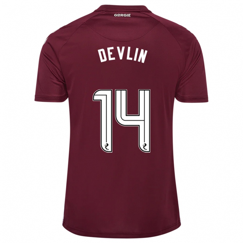 נשים Cammy Devlin #14 בורדו לבן ג'רזי ביתית 2025/26 חולצה קצרה