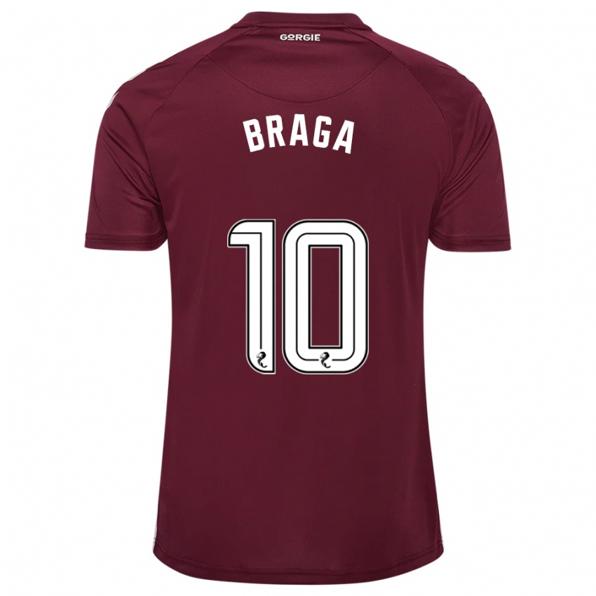 נשים קלאודיו בראגה #10 בורדו לבן ג'רזי ביתית 2025/26 חולצה קצרה