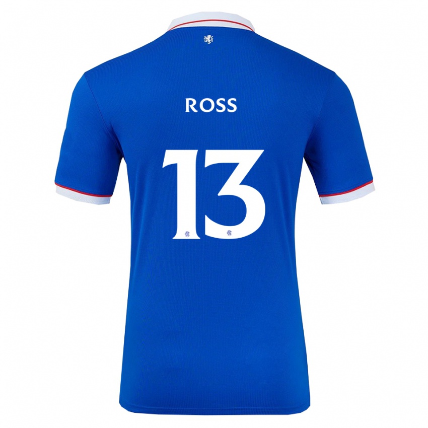 נשים Jane Ross #13 כחול לבן ג'רזי ביתית 2025/26 חולצה קצרה