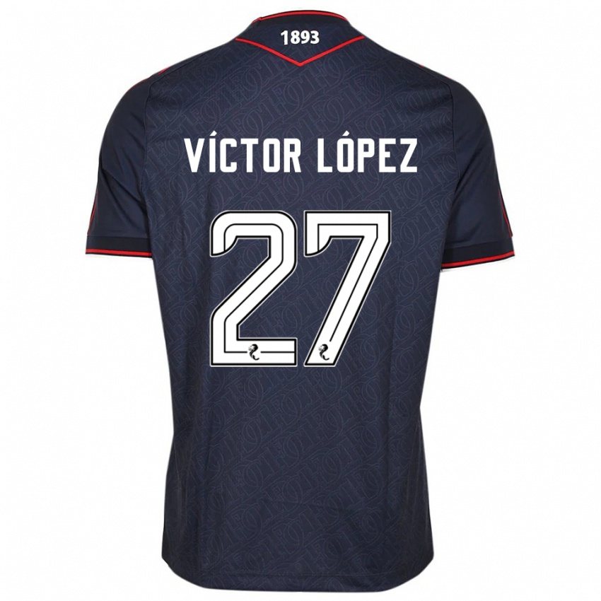 נשים Victor Lopez #27 כחול נייבי לבן ג'רזי ביתית 2025/26 חולצה קצרה