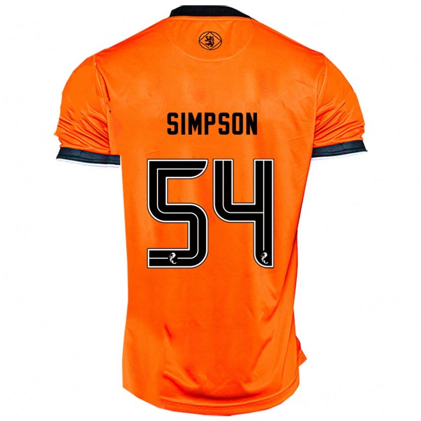 נשים Finlay Simpson #54 כתום שחור ג'רזי ביתית 2025/26 חולצה קצרה