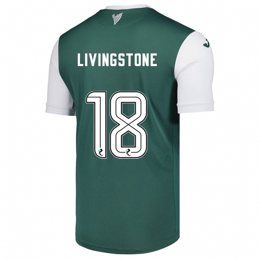 נשים רוזי ליווינגסטון #18 ירוק לבן ג'רזי ביתית 2025/26 חולצה קצרה