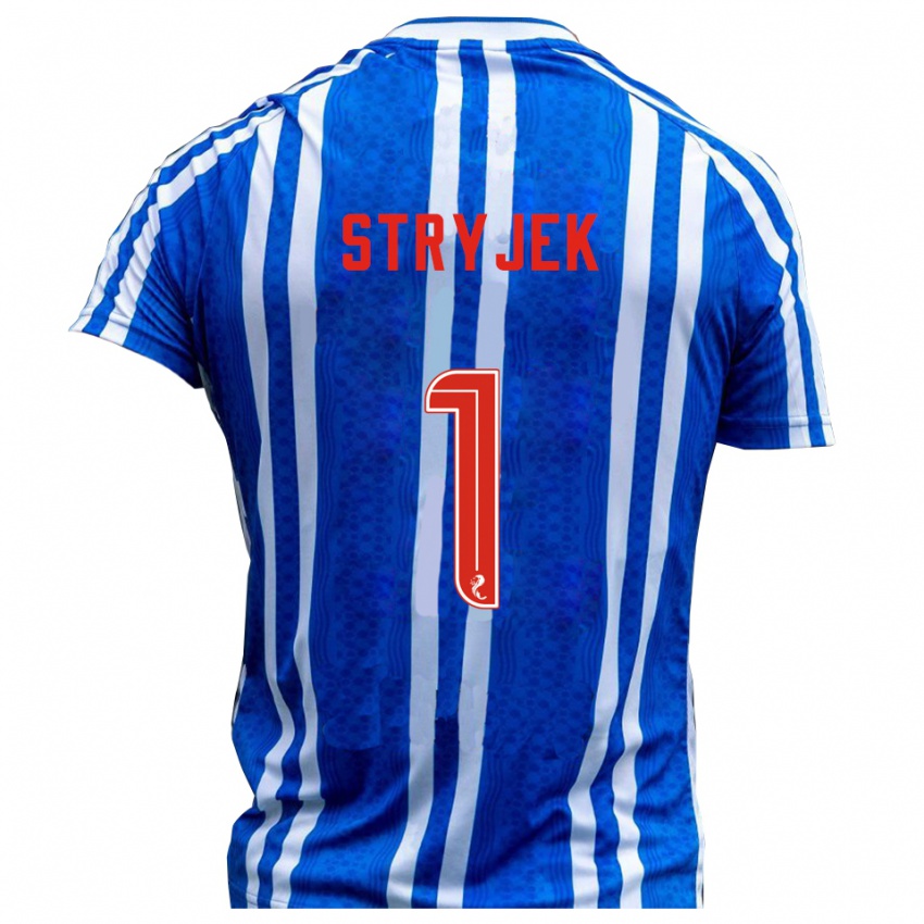 נשים מקס שטרייק #1 כחול לבן ג'רזי ביתית 2025/26 חולצה קצרה