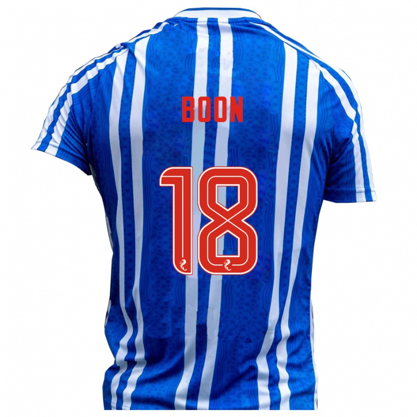 נשים Aiden Boon #18 כחול לבן ג'רזי ביתית 2025/26 חולצה קצרה