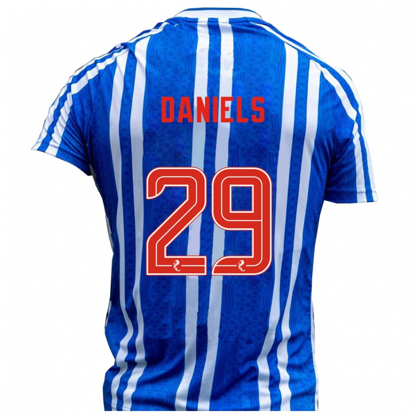 נשים Djenairo Daniels #29 כחול לבן ג'רזי ביתית 2025/26 חולצה קצרה