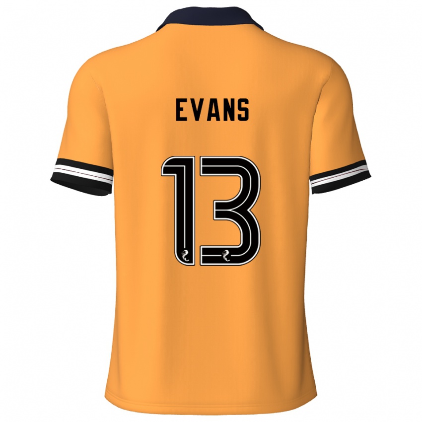 נשים Lauren Evans #13 צהוב שחור ג'רזי ביתית 2025/26 חולצה קצרה