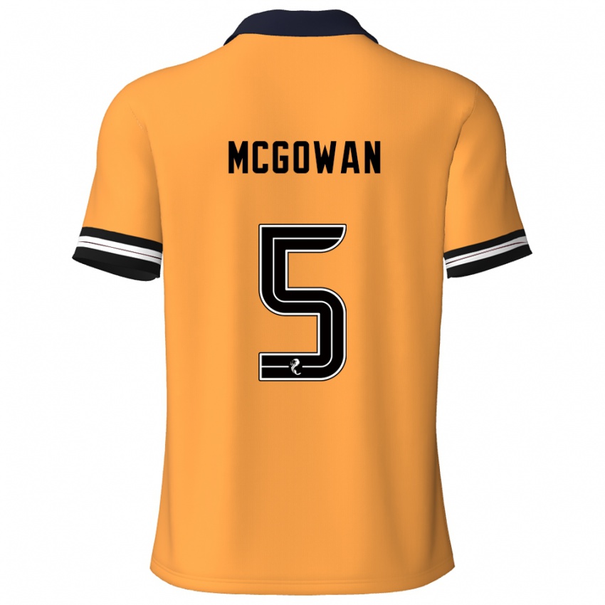 נשים ריאן מקגאוון #5 צהוב שחור ג'רזי ביתית 2025/26 חולצה קצרה