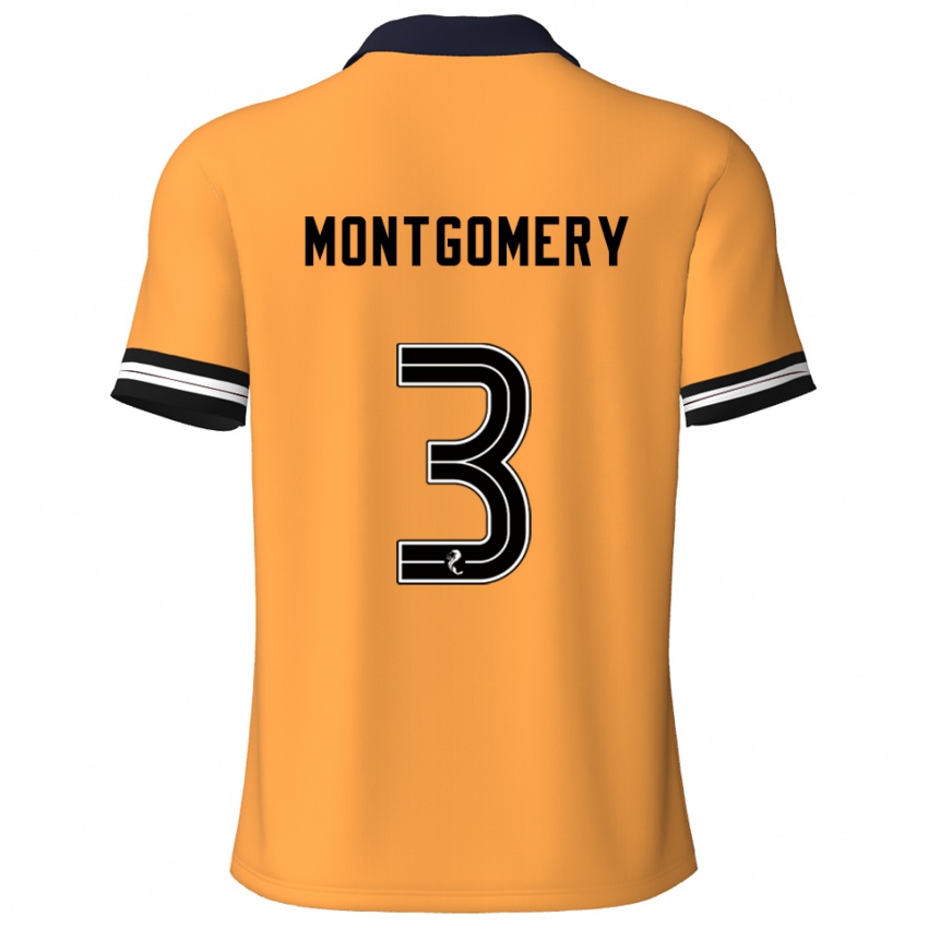 נשים Adam Montgomery #3 צהוב שחור ג'רזי ביתית 2025/26 חולצה קצרה