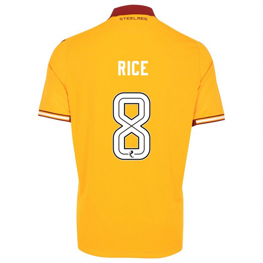 נשים Katie Rice #8 צהוב בורדו ג'רזי ביתית 2025/26 חולצה קצרה