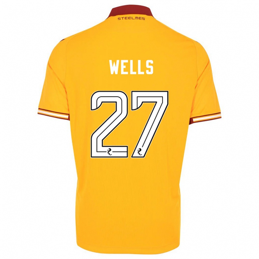 נשים Dylan Wells #27 צהוב בורדו ג'רזי ביתית 2025/26 חולצה קצרה