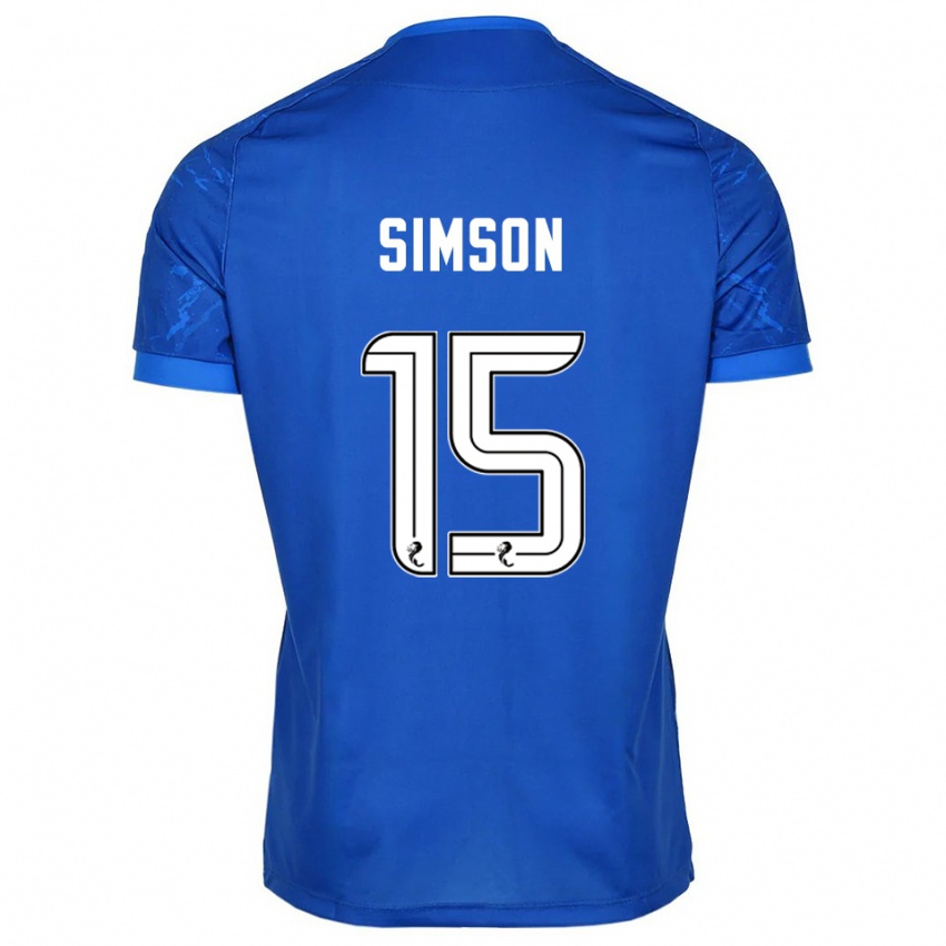 נשים Steffi Simson #15 כחול לבן ג'רזי ביתית 2025/26 חולצה קצרה