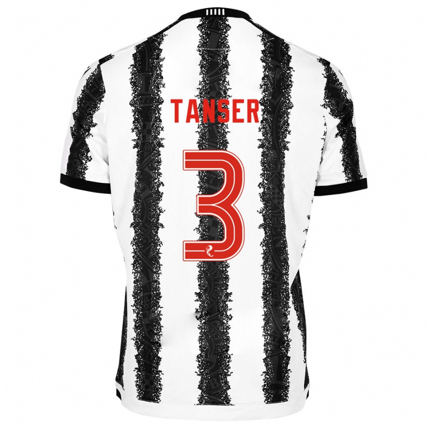 נשים סקוט טנסר #3 לבן שחור ג'רזי ביתית 2025/26 חולצה קצרה