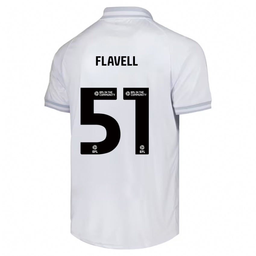נשים Kieran Flavell #51 לבן אפור שחור הרחק ג'רזי 2025/26 חולצה קצרה