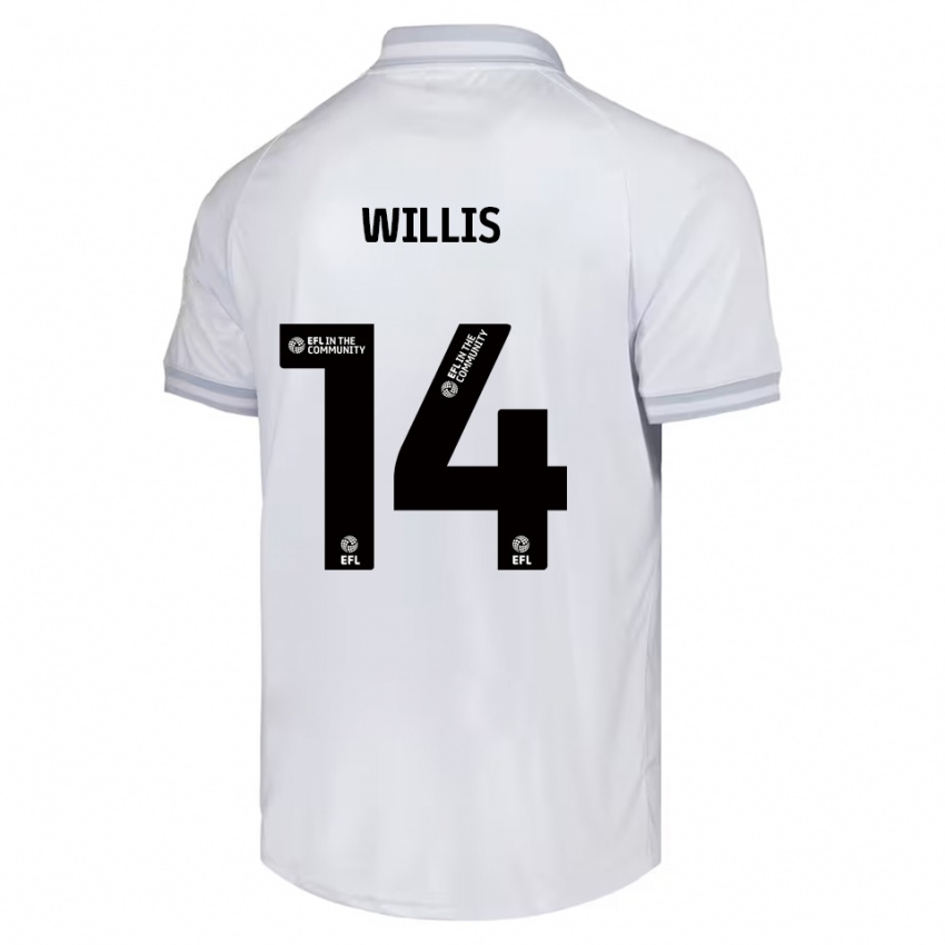 נשים Nathan Willis #14 לבן אפור שחור הרחק ג'רזי 2025/26 חולצה קצרה