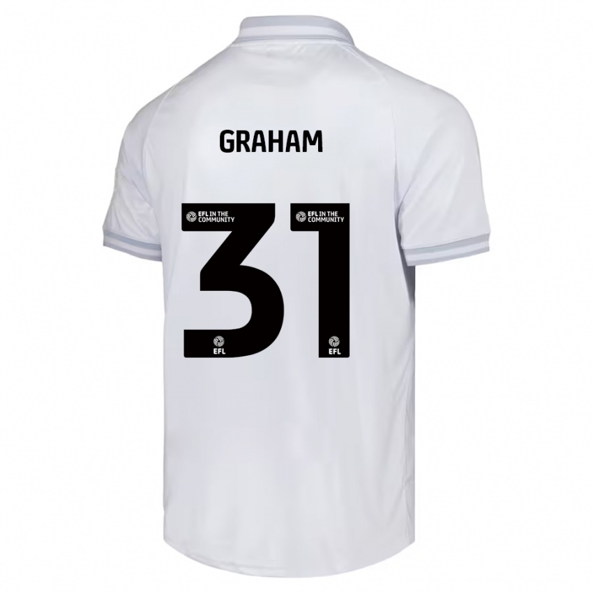 נשים Kieran Graham #31 לבן אפור שחור הרחק ג'רזי 2025/26 חולצה קצרה