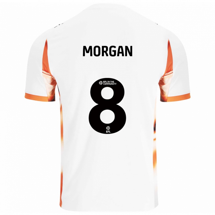 נשים אלבי מורגן #8 לבן כתום שחור הרחק ג'רזי 2025/26 חולצה קצרה